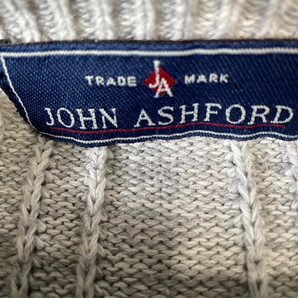 John Ashford XL Gray Cotton Henley Sweater Made In Thailand Vintage Grandpa Core - Picture 3 of 9